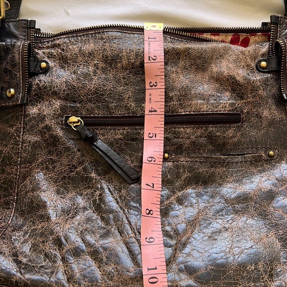 Nino Bossi Distressed Brown Leather Hobo Bag - Picture 8 of 9